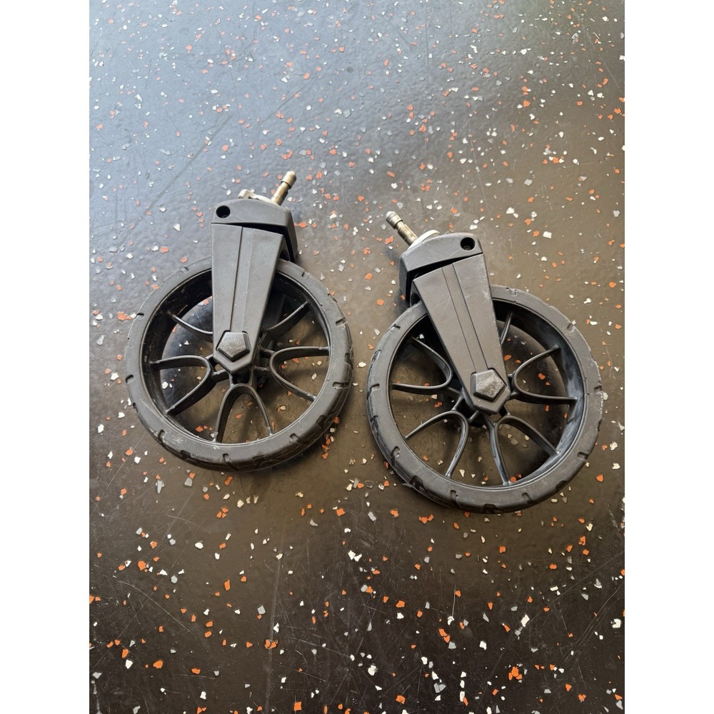 Two Baby Jogger City Select LUX Stroller FRONT WHEELS Replacement Set 2017 EUC